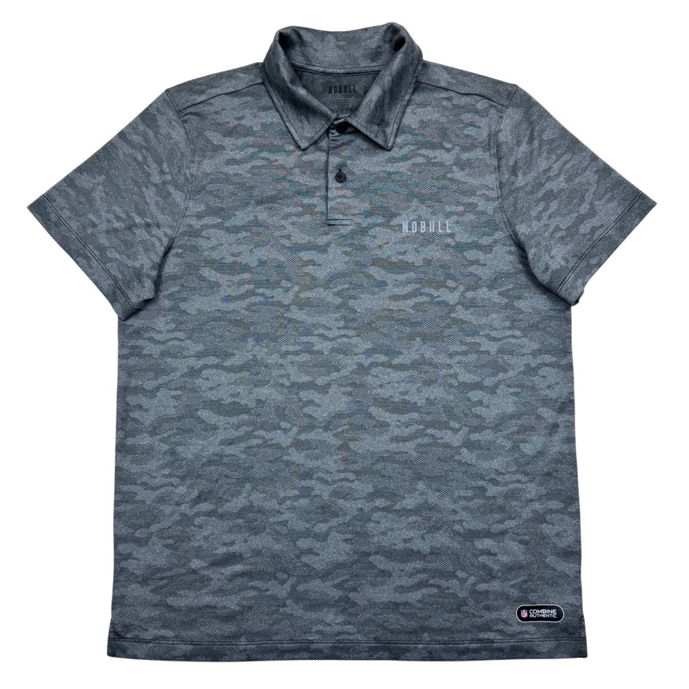 NOBULL Men's Camo Golf Performance Polo Gray Size L Combine Authentic
